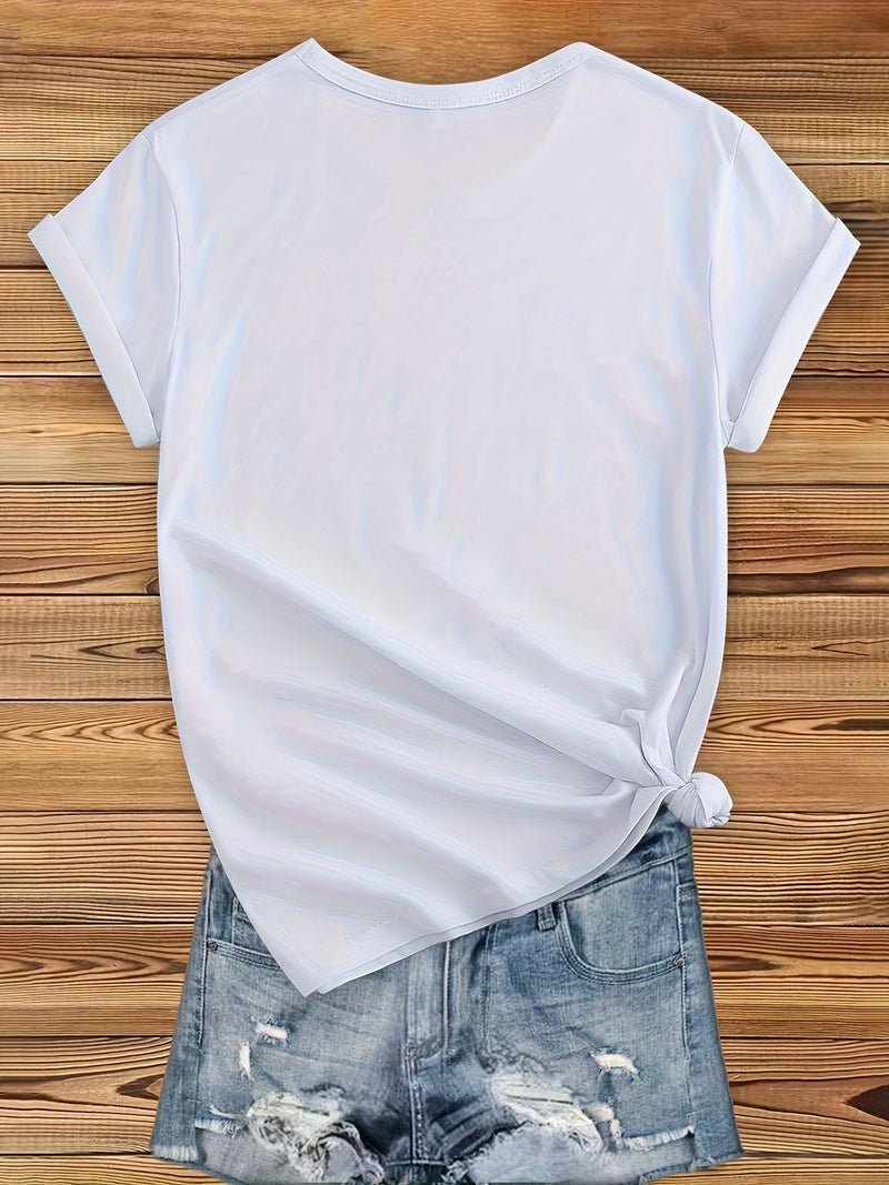Women's Casual Summer Short Sleeve T-Shirt.