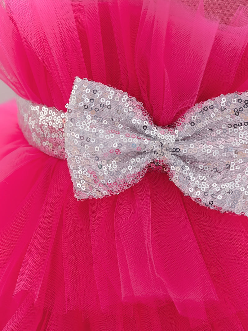 The Girl's Ethereal Puffy Dress, Perfect for a Baby's Birthday Party.