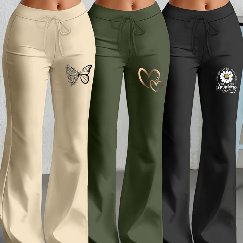 European and American Women's Fashion Flared Straight-Leg Pants.