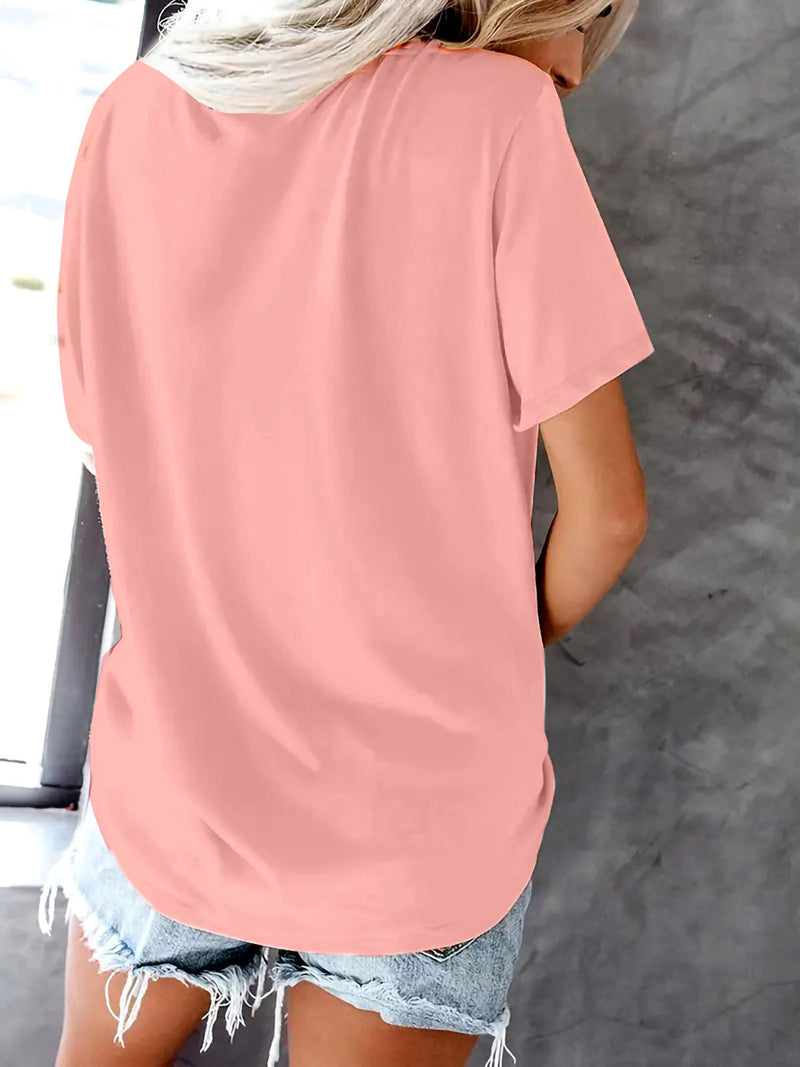 Women’s Graphic Print T-shirt, Short Sleeve Crew Neck Casual.