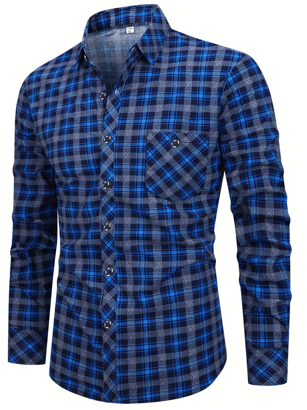 Set of 2 Long-Sleeve Men's Shirts for Autumn.