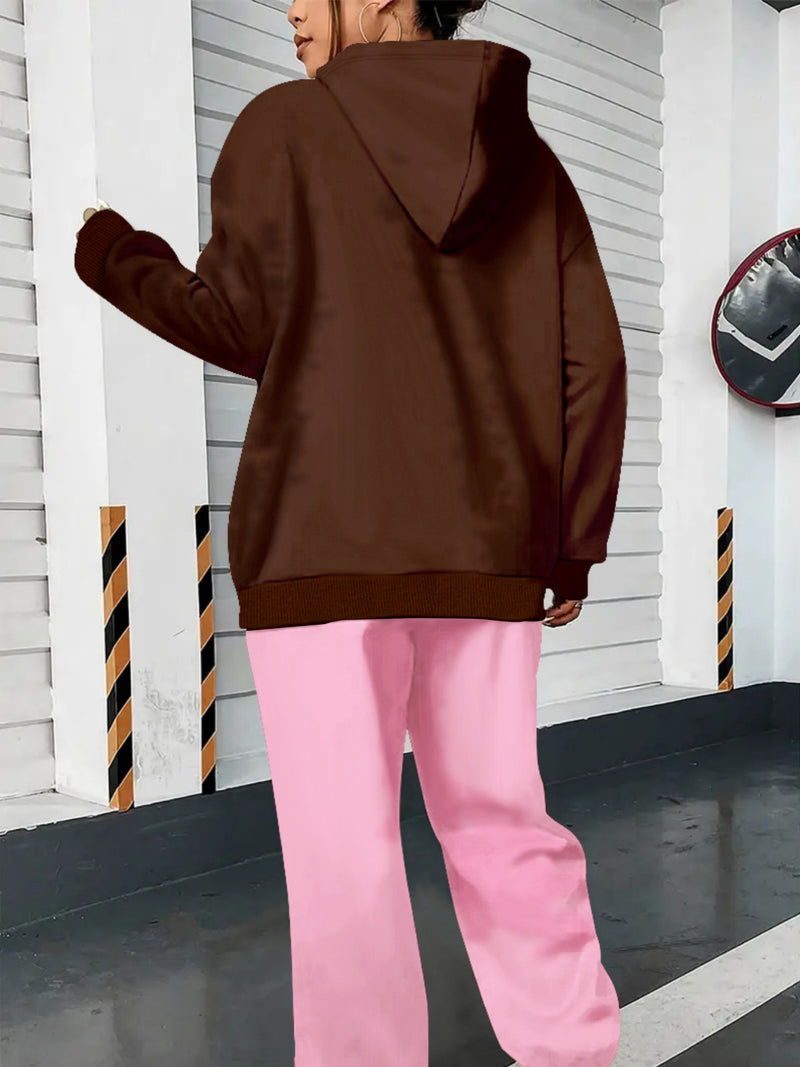 Women's European and American Fashion -Lined Hooded Sweatshirt and Pants.