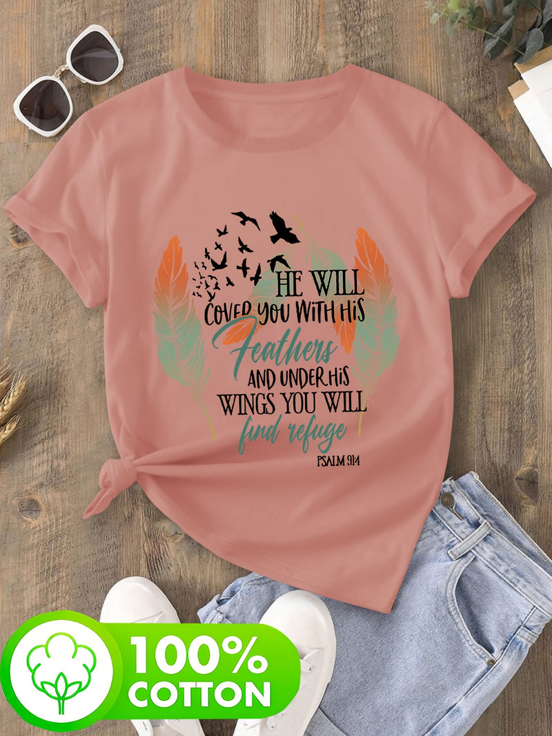 Women's T-Shirt with Psalm 91 Design.