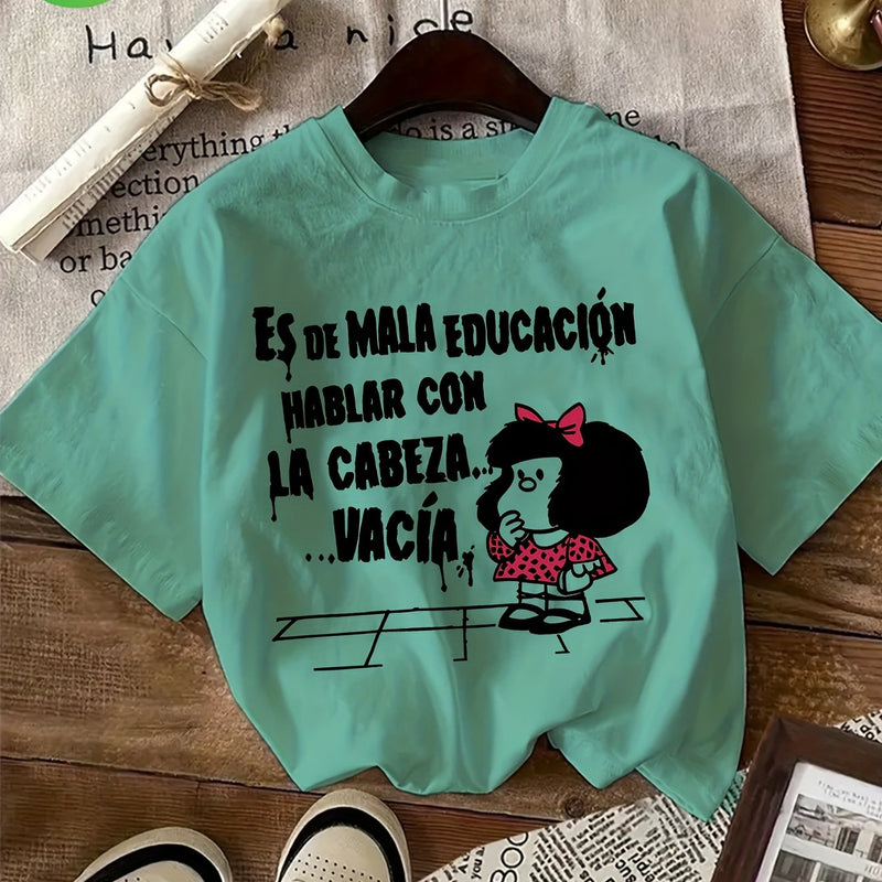 Women’s Graphic Print T-shirt Crew Neck Casual.