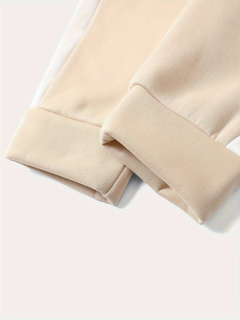 Men's Autumn And Winter Zip-Up Long Sleeve Sweatshirt And Long Pants Set.