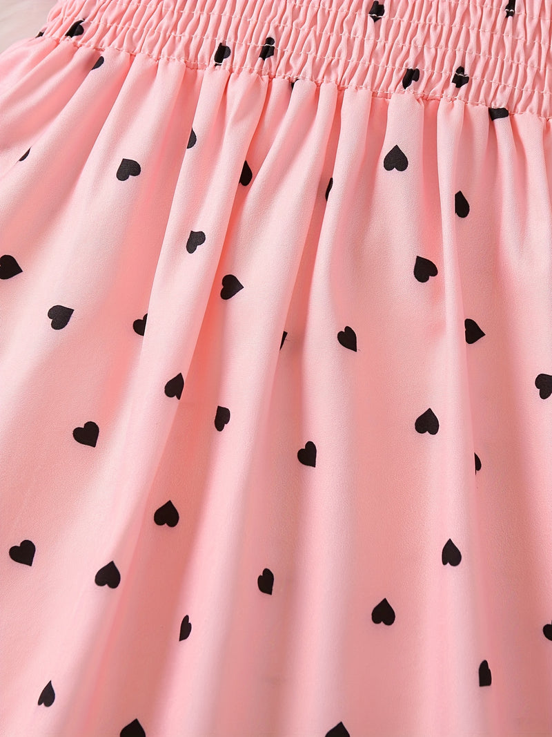 Ramadan Adorable Heart-Print Tunic Dress For Girls.