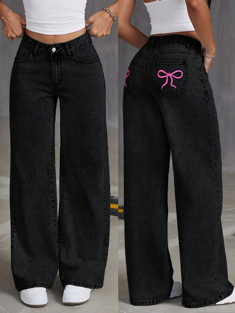 Women's Wide-Leg Stretch Denim Pants.
