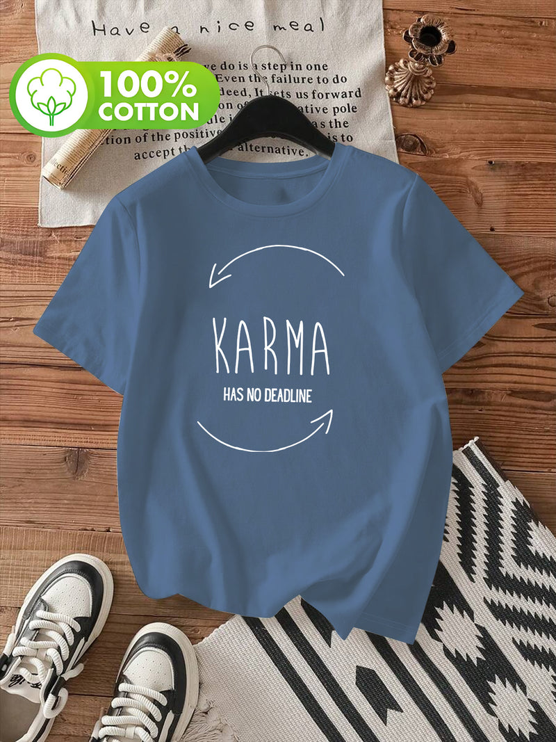 Women's Stylish Printed Round Neck Short-Sleeve T-Shirt.