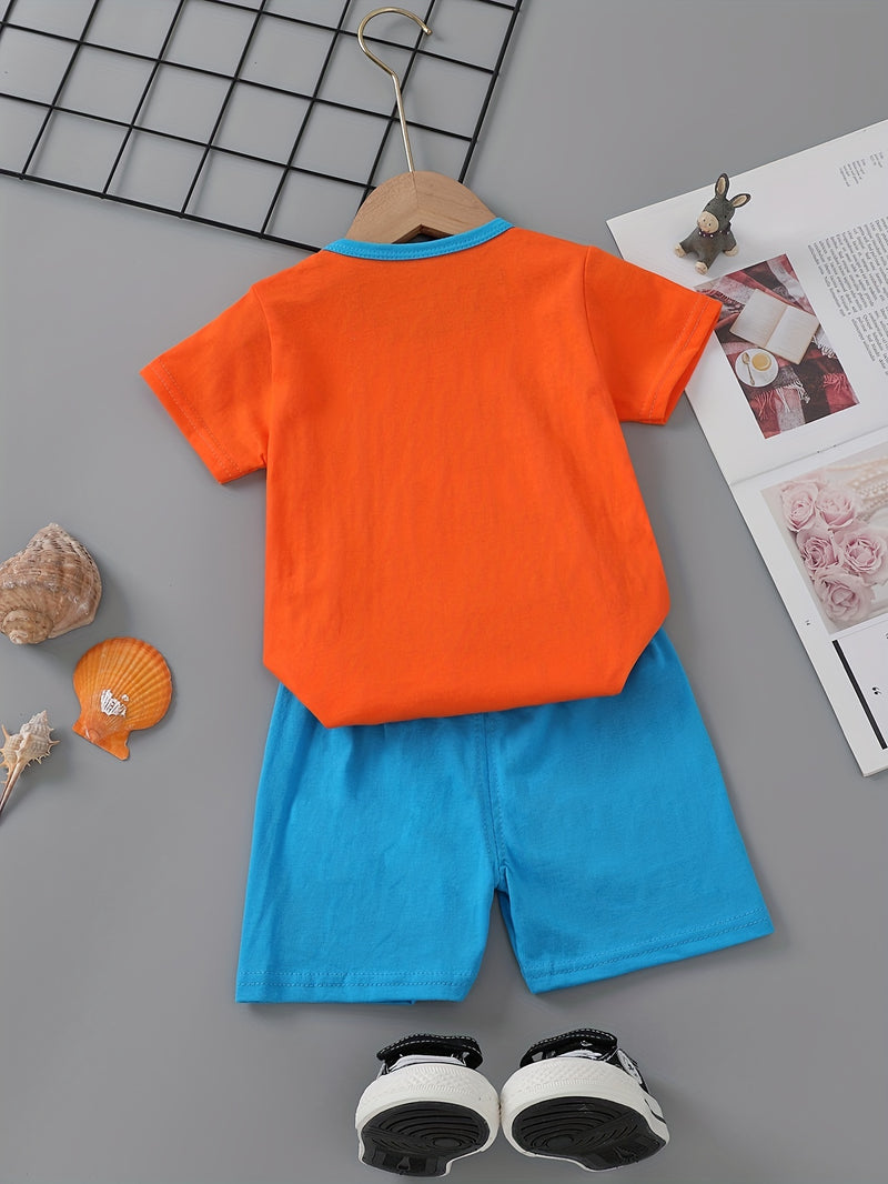 3pcs Cute Casual Pure Cotton Short-Sleeve and Shorts Set.