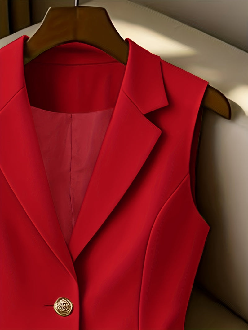Ladies New Spring, Autumn And Winter Business Elegant Lapel Suit Vest.
