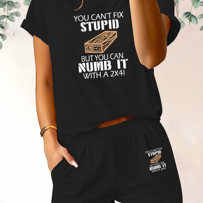 Women's Casual and Versatile T-shirt and Shorts Set.