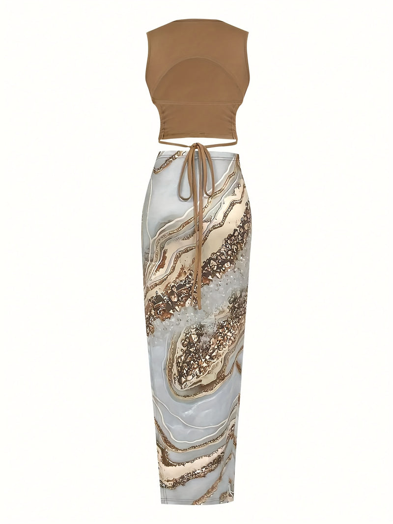 Women's 2pcs Outfit, Comfortable, Belly-Baring.