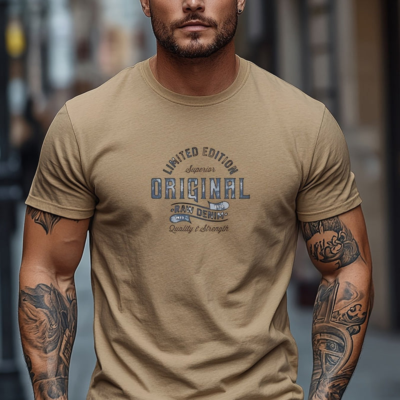 Men's Solid Color Short Sleeve T-Shirt.
