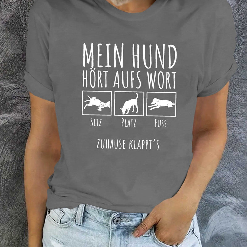 Women's German Dog Graphic T-Shirt.