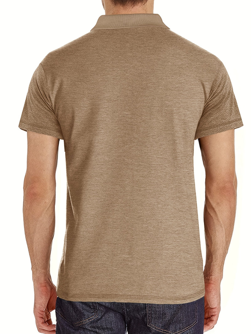 Men's Plaid Collar Pocket T-shirt.