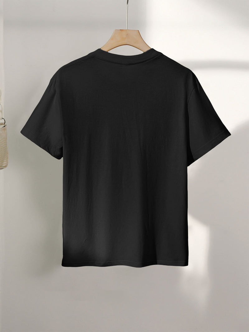 Women’s Graphic Print T-shirt, Short Sleeve Crew Neck Casual.