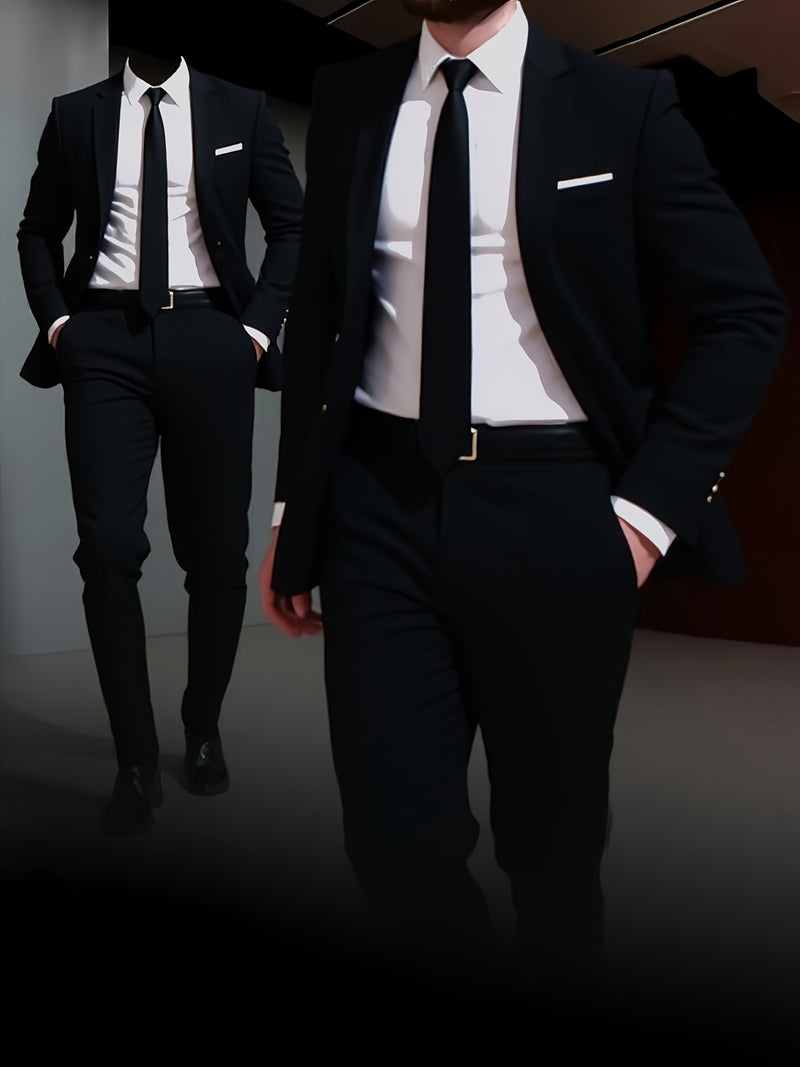 Men's 2pcs Suit Set with Jacket And Trousers.