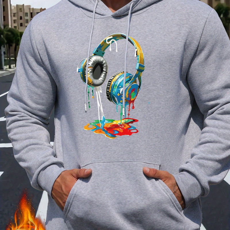 Men's Graffiti Headphone Print Hoodie.