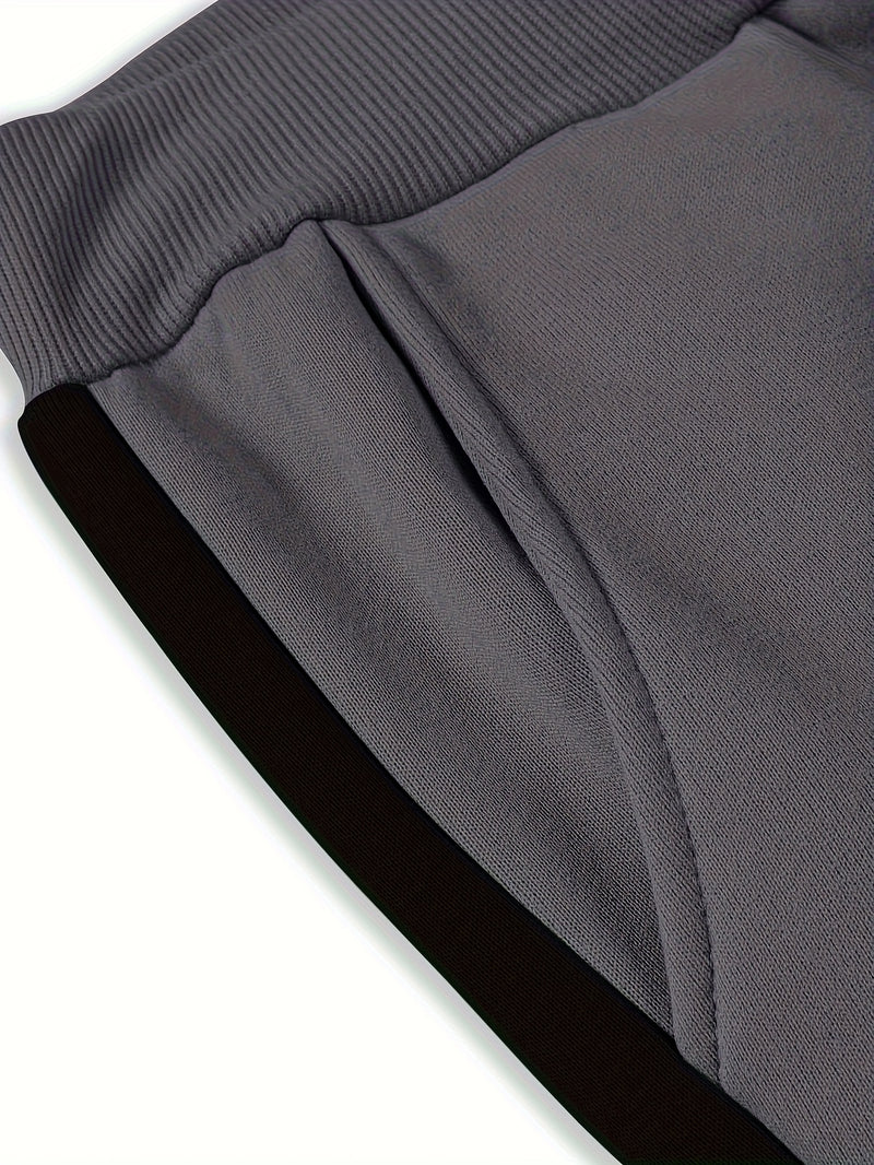 fashionable Men's color blocked drawstring sports pants.