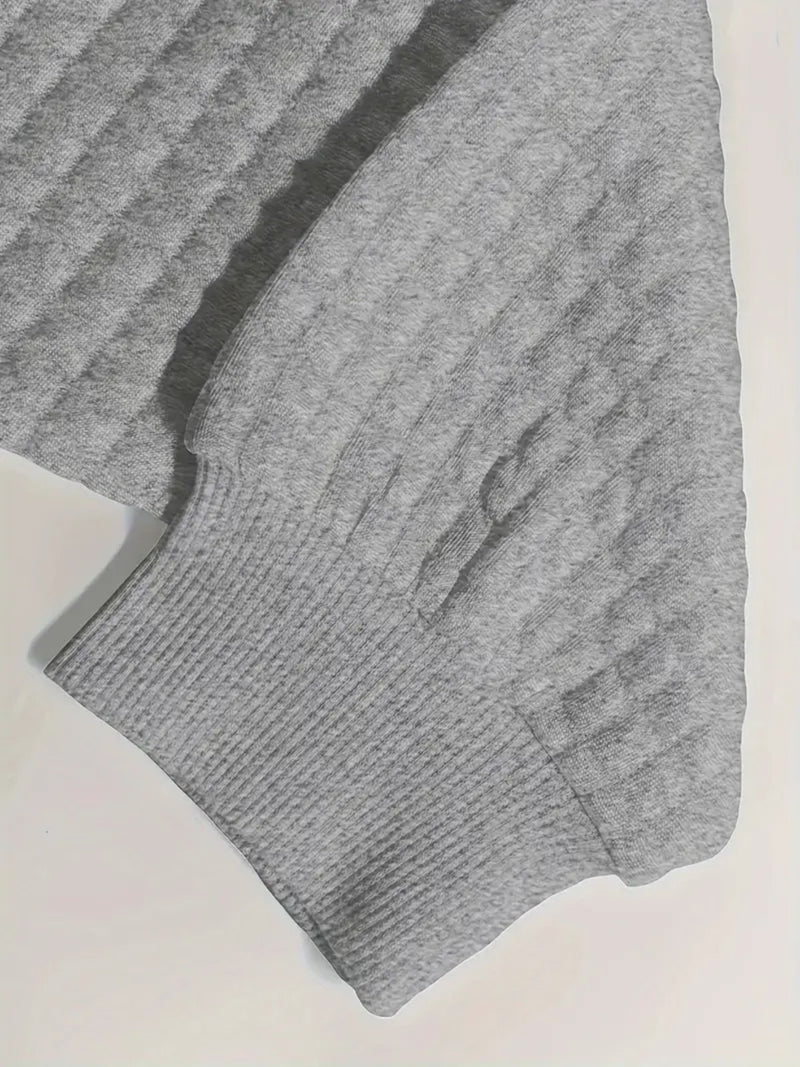 Women's Casual Waffle Zip-Up Hoodie.