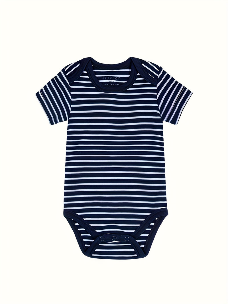 6pcs Baby Bodysuit Set - Soft Short Sleeve Romper and Pants Outfit, 0-12m.