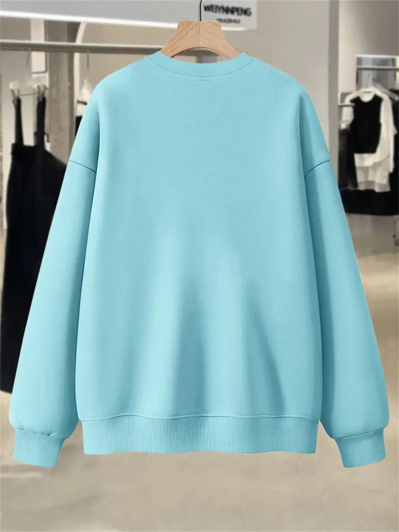 Women's Oversized German Text Print Sweatshirt.