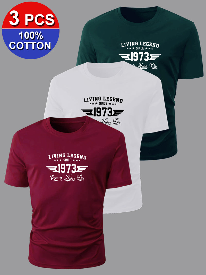3pcs set cotton, Men's short sleeved T-shirt.