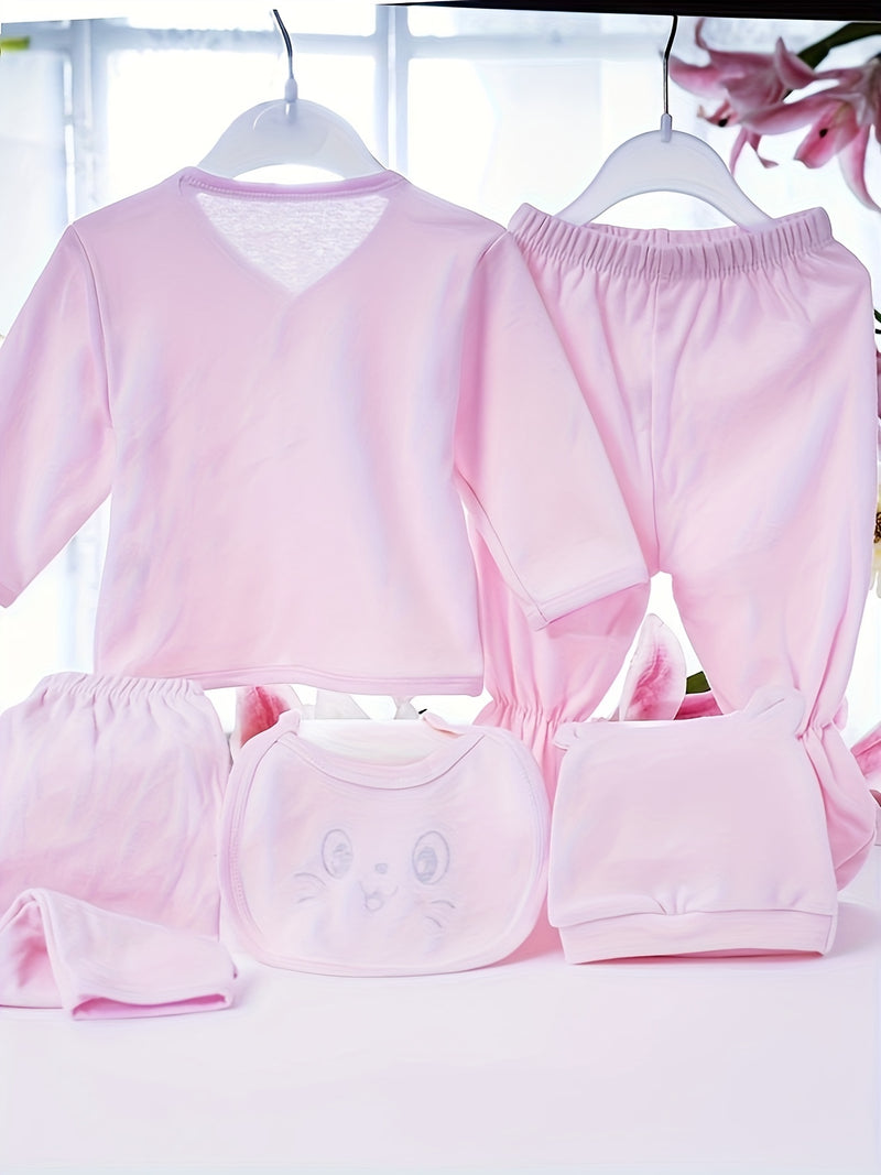 Newborn Baby Clothes Five-Piece Set, Spring/Summer All-Season Outfit.