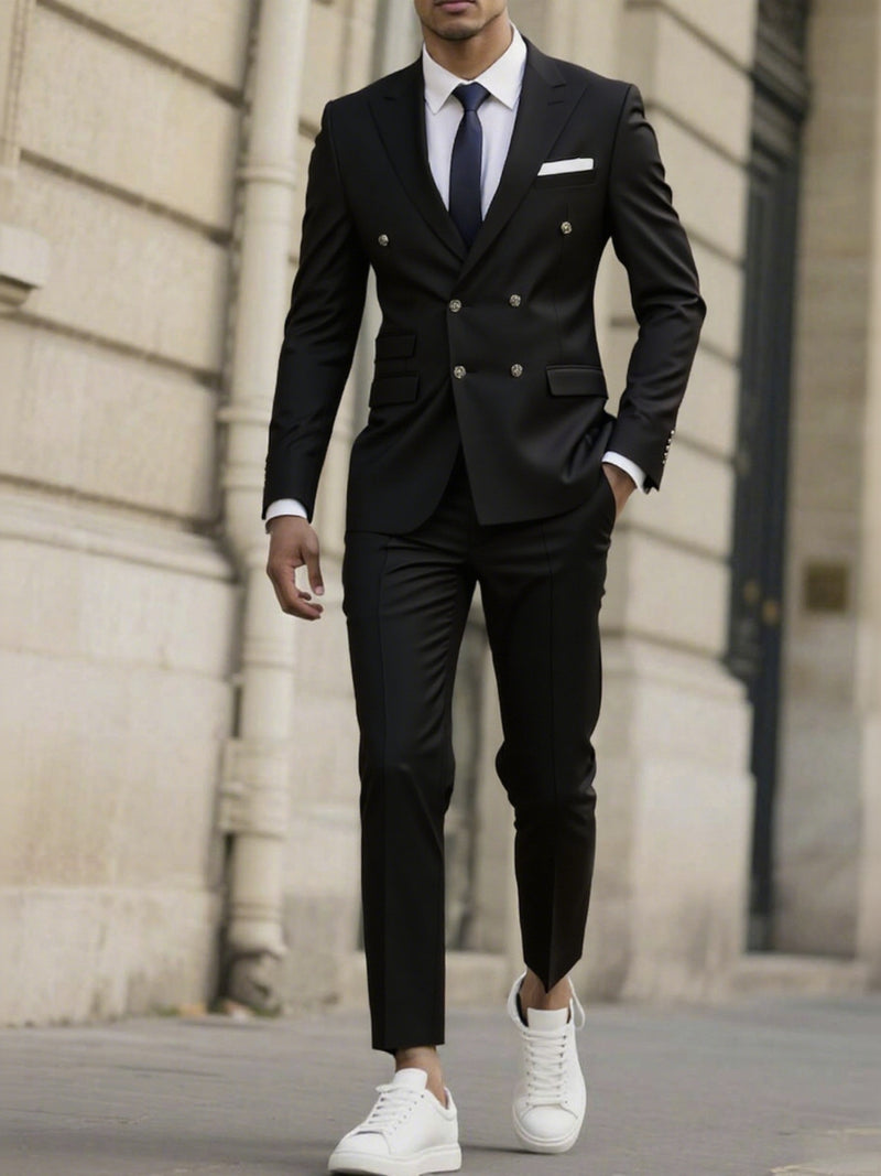 Set of 2 Men'S Tailored Black Suit - Long Sleeve.