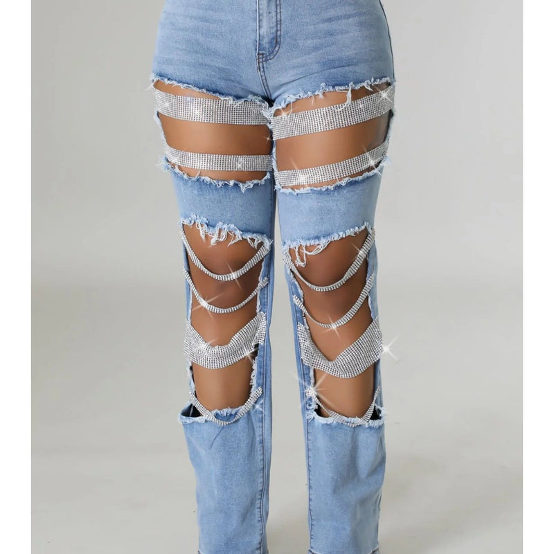 Women’s Hot Y2K Hot Summer Ripped Jeans.