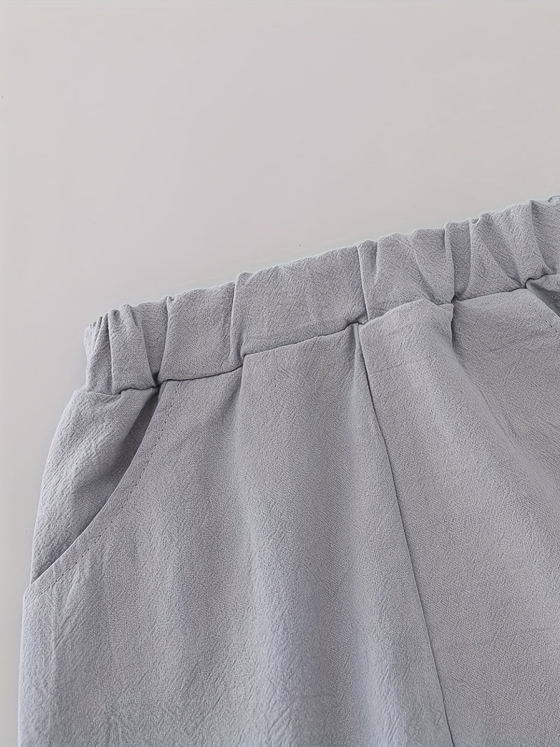 Youngsters Summer Feather Print Short Sleeve Shirt & Shorts Set.