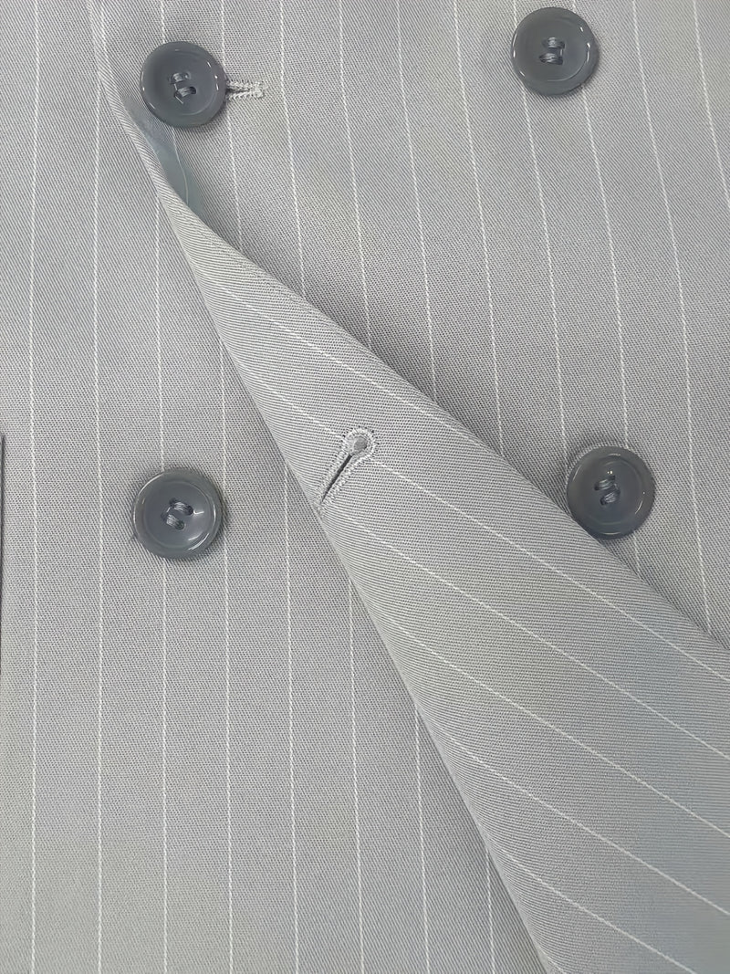 Men's Business Striped Suit, Double-Breasted Two-Piece.