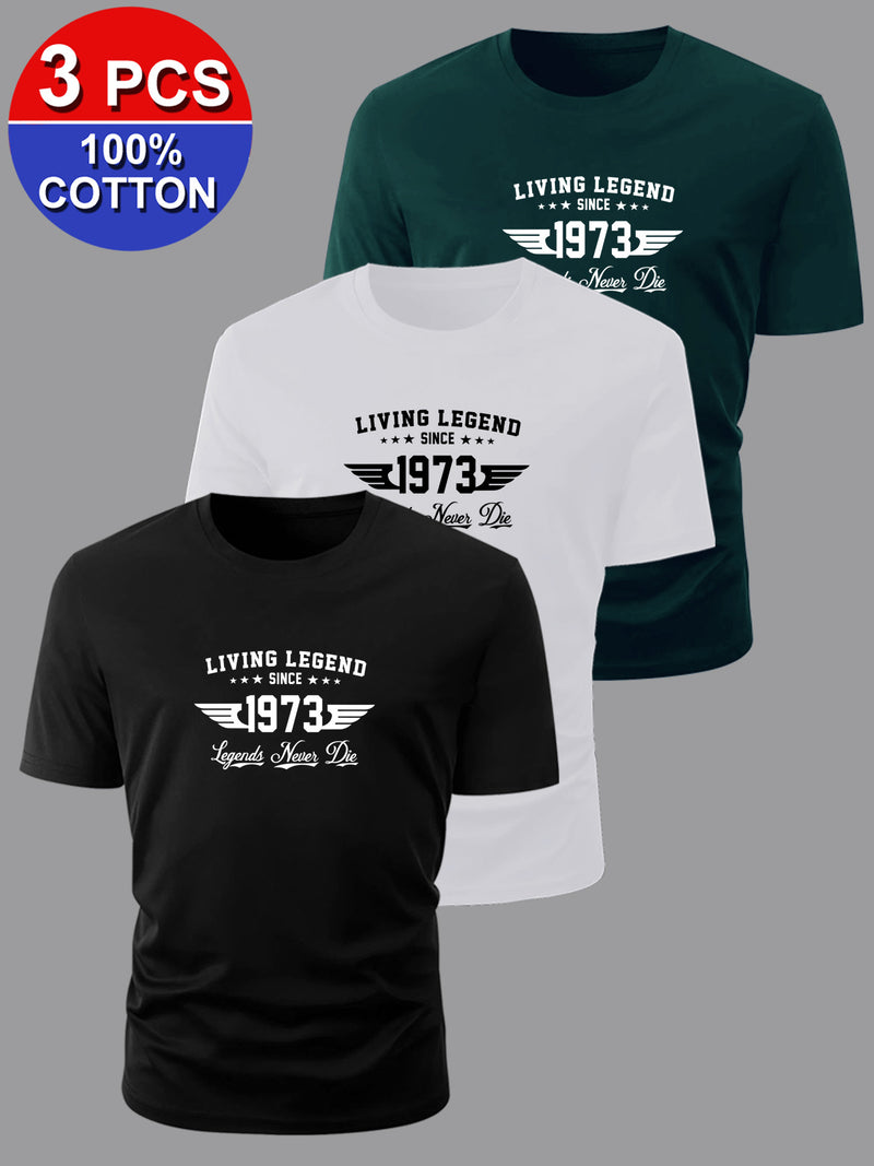 3pcs set cotton, Men's short sleeved T-shirt.