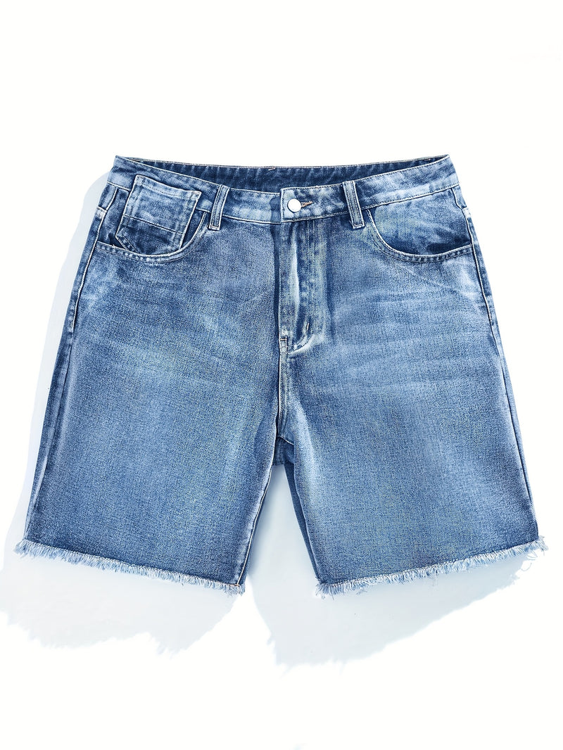 Men'S Summer Denim Shorts Combine a Trendy Fit with a Soft Texture.