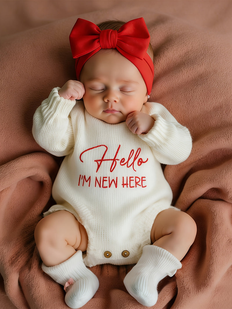 2pcs Newborn Photography Outfit, Baby Girl Knit Sweater with Bow Set.