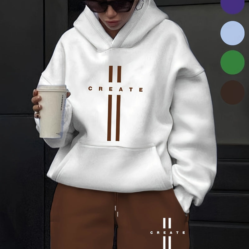 Women's Fashion Casual Letter Pattern Print Set.