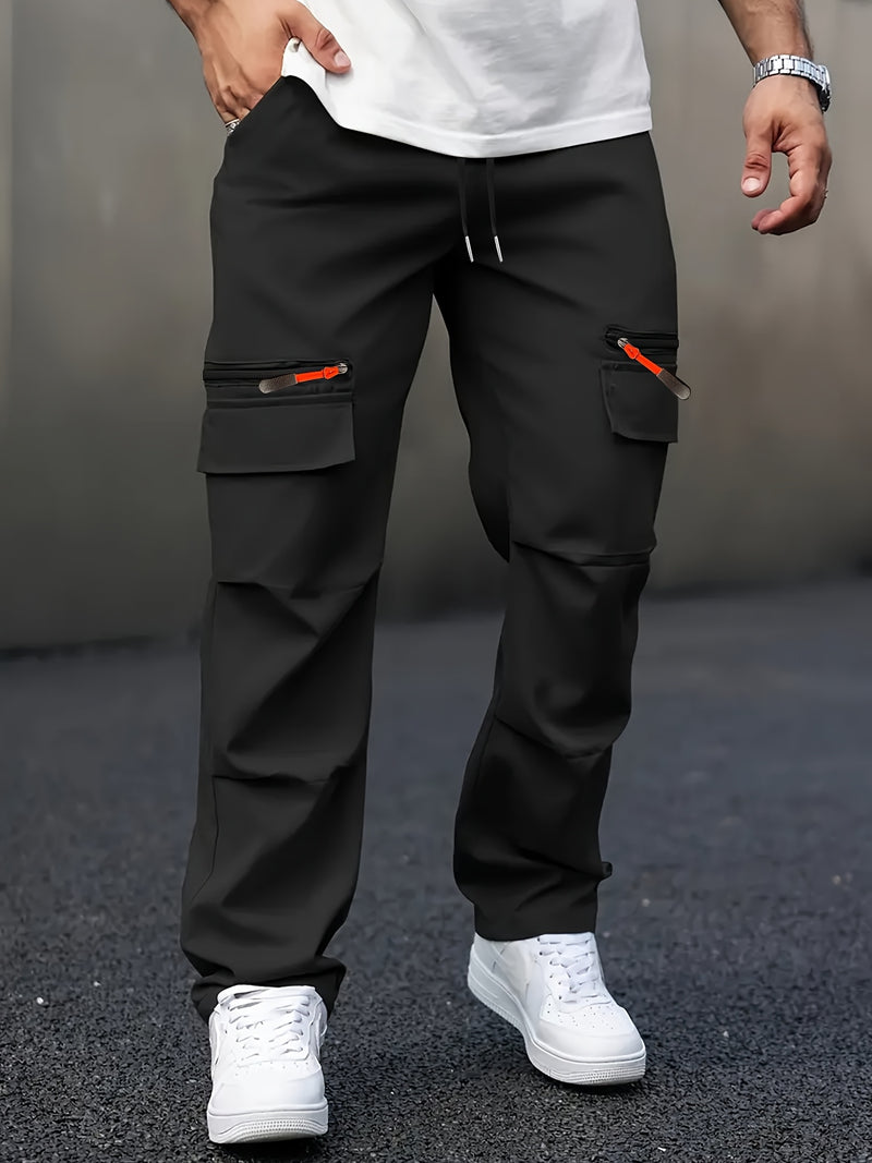 Men's Casual Cargo Pants with Multiple Pockets.