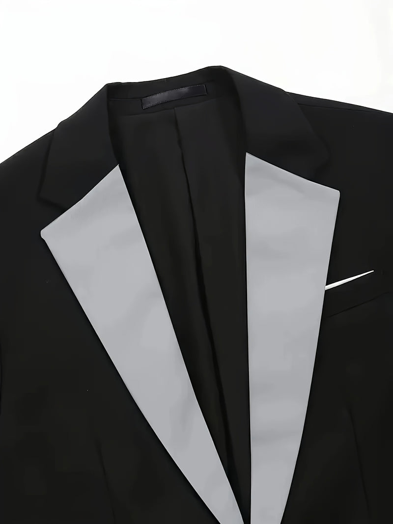 Men's 3pcs Suit Set, Blazer + Vest + Trousers, Groomsmen Business.