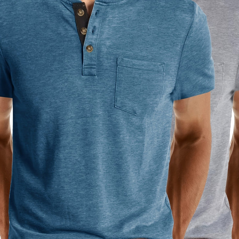 2pcs Set of Stylish Short-Sleeve T-Shirts for Men.