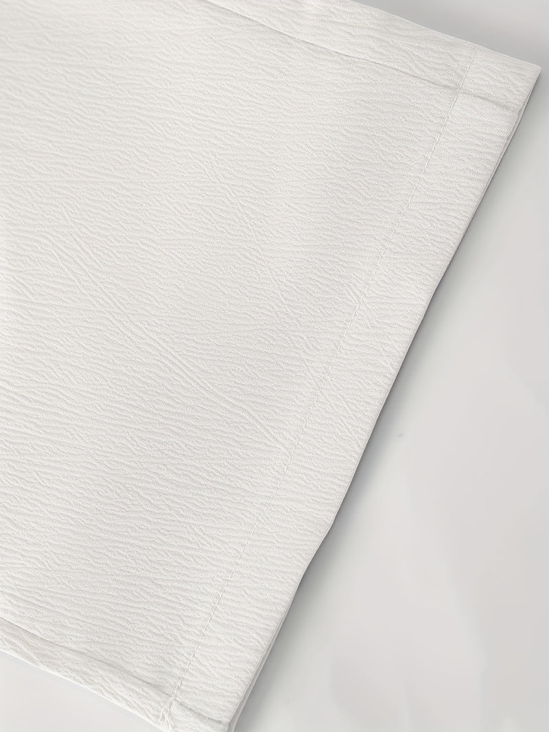 Men's Casual Solid Color Suit Collar Shirt and Trousers Set.