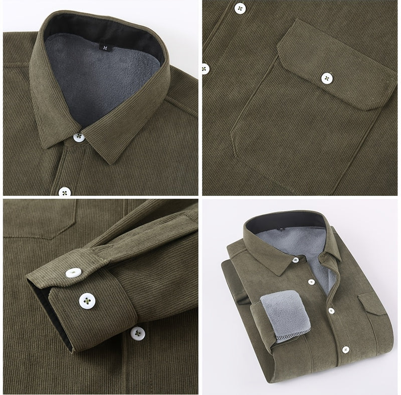 Men’s Shirt Inside Warm Long Sleeve Jacket.