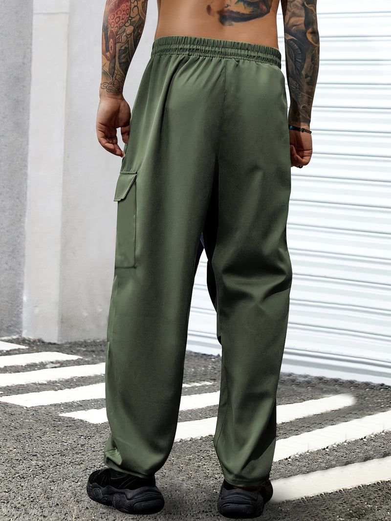 Men's Outdoor Casual Cargo Pants - Made from Polyester Fabric.
