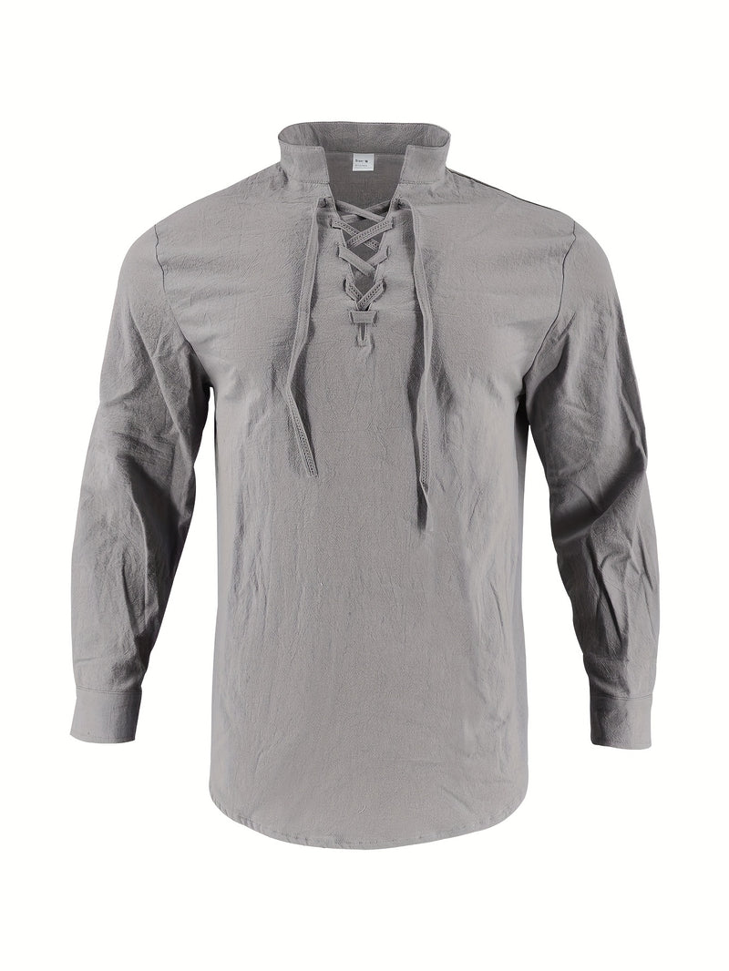 Men's Breathable Fabric Short-Sleeve V-Neck Oversized Casual T-Shirt.