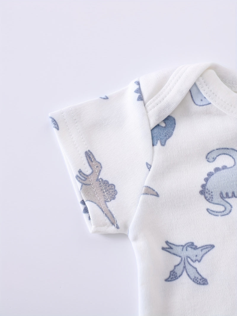 4pcs Newborn Triangle Romper Summer Baby Casual Onesie 0-3M Baby Boy.