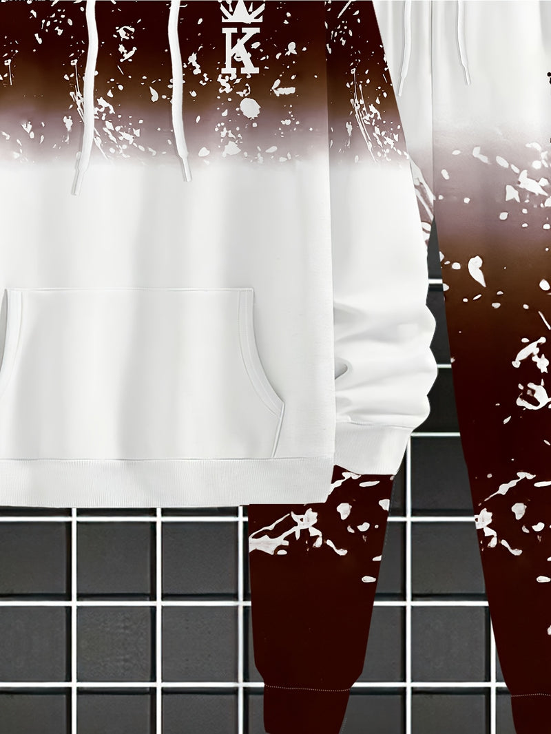 Men's Casual Sportswear Set - Fashionable American Letter.