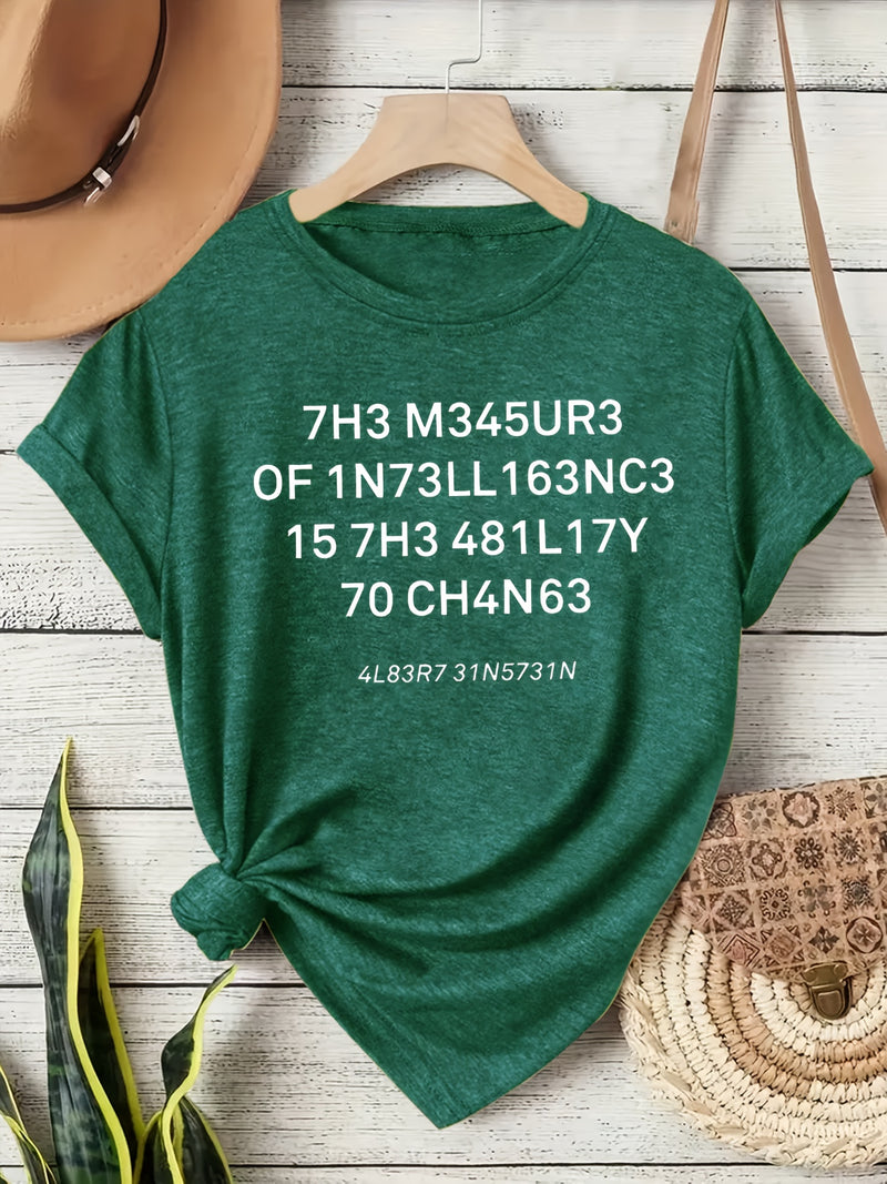 Women’s Casual Sports Vintage Loose Round-Neck Short-Sleeve T-Shirt.