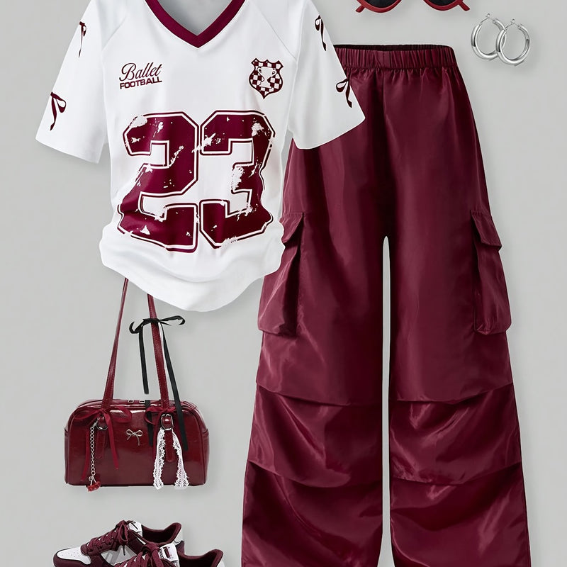 Women’s Fashion Casual T-Shirt and Pants Set.