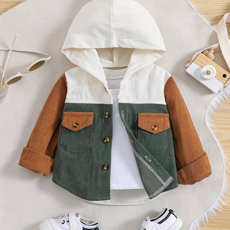 Casual Corduroy Jackets And Hats for Infants And Toddlers.