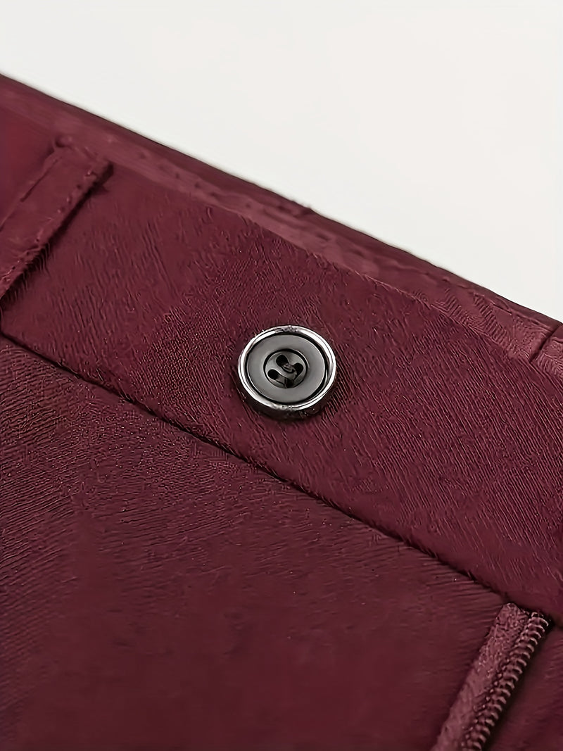 Men's 2pcs Suit Set, Blazer + Trousers, Business Casual.