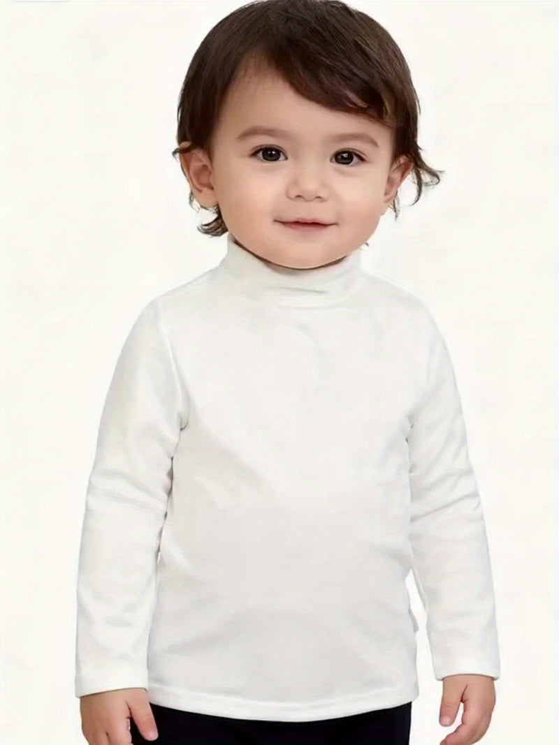 4pcs Autumn/Winter Long-Sleeve Stand Collar T-Shirts for Boys and Girls.